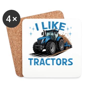 Tracteur Enfants Ferme Mode de vie - Dessous de verre (lot de 4) - blanc - Devant