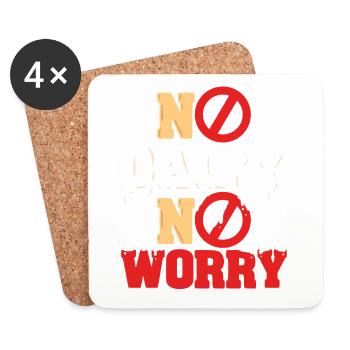 Lactose intolerance No Dairy No Worry - Coasters (set of 4) - white - Front