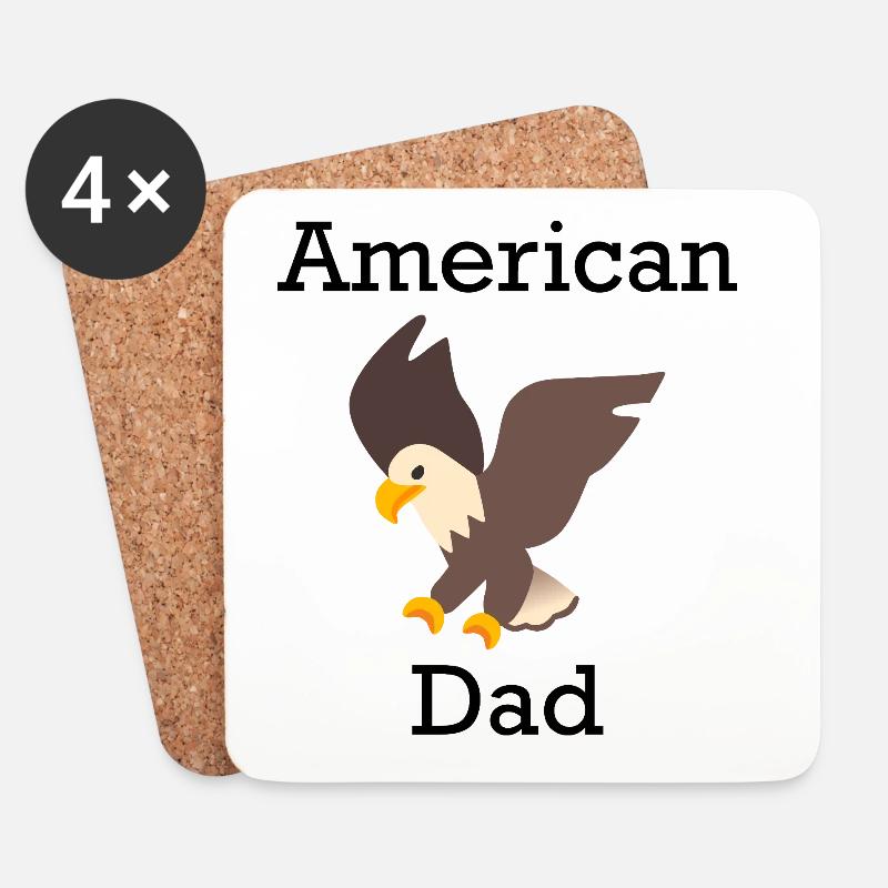 Amerikanischer Vater - Untersetzer (4er-Set) - Weiß