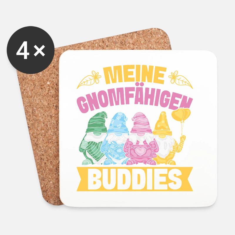 Gartenzwerg Kostüm Gnomefähigen Buddies Gnome - Untersetzer (4er-Set) - Weiß
