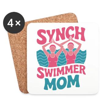 Synchronschwimmen Kunstschwimmen Wassersport - Untersetzer (4er-Set) - Weiß - Vorne