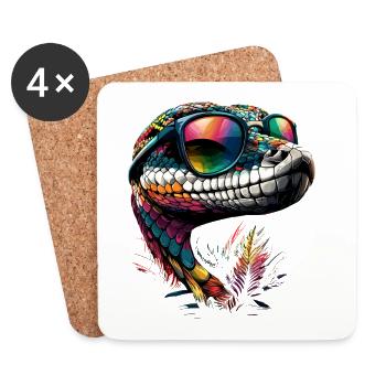 snake, python, cobra, rattlesnake, snakes - Coasters (set of 4) - white - Front