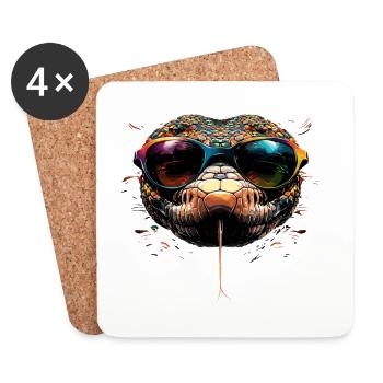 snake, python, cobra, rattlesnake, snakes - Coasters (set of 4) - white - Front