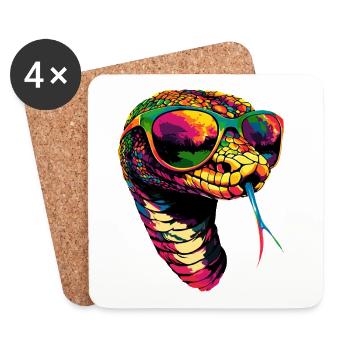 snake, python, cobra, rattlesnake, snakes - Coasters (set of 4) - white - Front