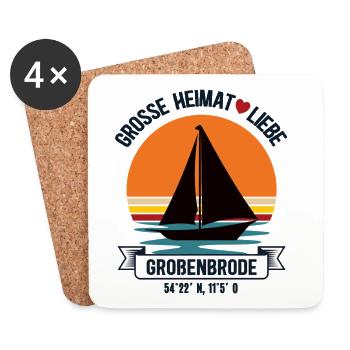Großenbrode Home Schleswig Holstein Coast Sailors - Dessous de verre (lot de 4) - blanc - Devant