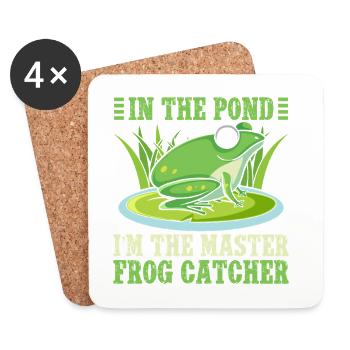 Frog Catcher In The Pond Master Catcher Frog - Untersetzer (4er-Set) - Weiß - Vorne