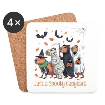 Capybara Halloween Kostüm - Untersetzer (4er-Set) - Weiß - Vorne
