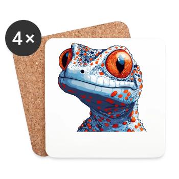 Tokay-Geckos Tokay-Gecko - Untersetzer (4er-Set) - Weiß - Vorne
