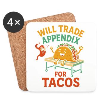 Swap attachments for tacos - Coasters (set of 4) - white - Front