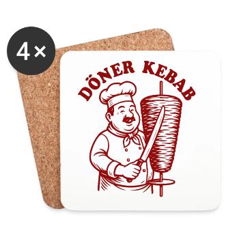 Döner Kebab - Fast Food - Spruch - Coasters (set of 4) - white - Front
