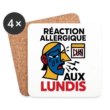 Expression of Allergic Reaction Monday - Coasters (set of 4) - white - Front
