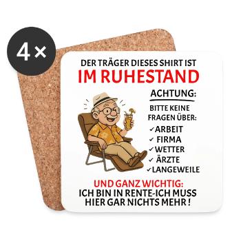 Pension Pension Retirement Funny Pensioner - Coasters (set of 4) - white - Front