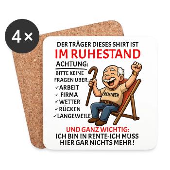Pension Pension Retirement Funny Pensioner - Coasters (set of 4) - white - Front