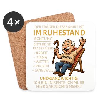 Pension Pension Retirement Funny Pensioner - Coasters (set of 4) - white - Front