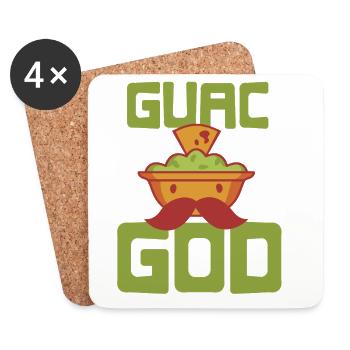 Guacamole Retro Avocado Aesthetic Food Humor - Untersetzer (4er-Set) - Weiß - Vorne