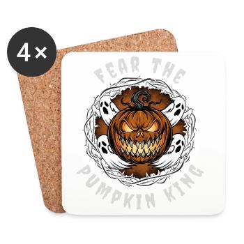 Fear the Pumpkin King - Scary Halloween Design - Coasters (set of 4) - white - Front