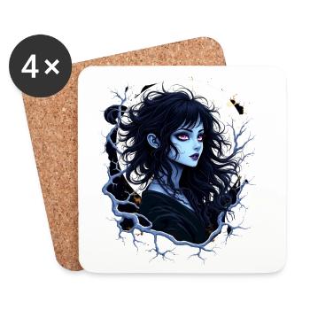 Moonlight Shadow Spell Anime - Coasters (set of 4) - white - Front
