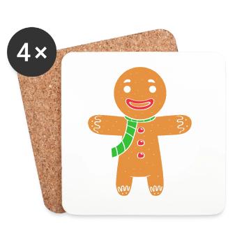 Gingerbread Christmas Gingerbread Man - Coasters (set of 4) - white - Front