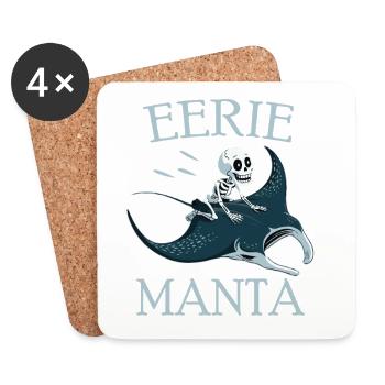 Skelett auf Mantarochen  - Untersetzer (4er-Set) - Weiß - Vorne