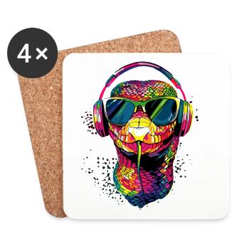 snake, python, cobra, rattlesnake, snakes - Coasters (set of 4) - white - Front