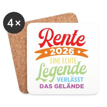 Rente 2026 Geschenk – Legende verlässt das Gelände - Untersetzer (4er-Set) - Weiß - Vorne
