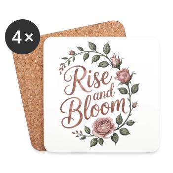 Blumen Spruch mit Rosen Shirt - Untersetzer (4er-Set) - Weiß - Vorne