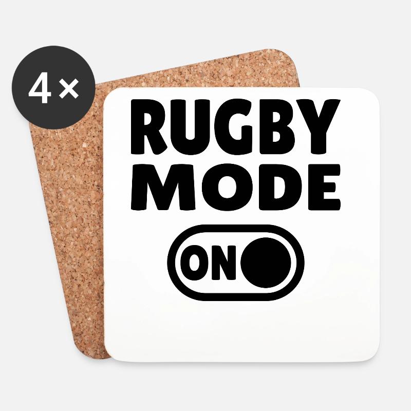 Rugby Mode ON - Rugby Leidenschaft pur - Untersetzer (4er-Set) - Weiß