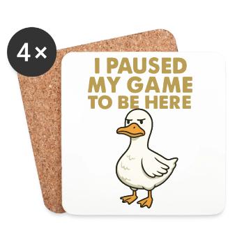 Humorous duck motif for gamers - Coasters (set of 4) - white - Front