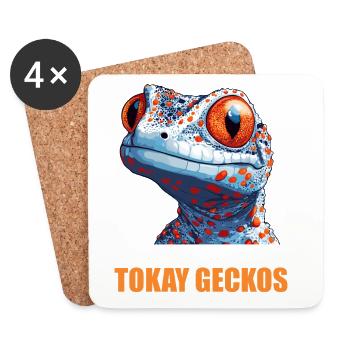 Tokay-Geckos Tokay-Gecko - Untersetzer (4er-Set) - Weiß - Vorne