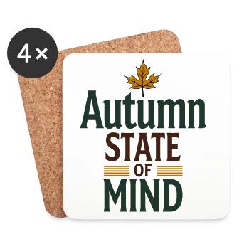 Autumn State of Mind - Herbst Spruch - Coasters (set of 4) - white - Front