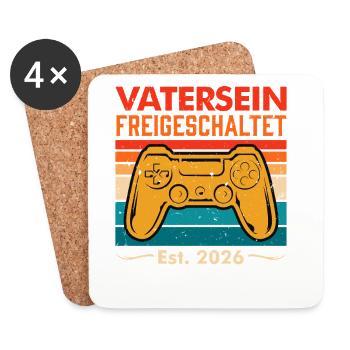 Dad-to-be FATHERHOOD UNLOCKED 2026 - Coasters (set of 4) - white - Front