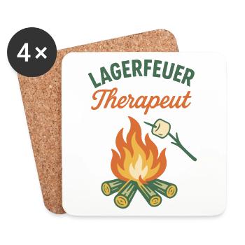 Campfire Therapist Camping Adventure Camper - Coasters (set of 4) - white - Front