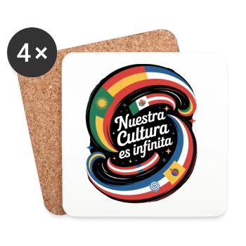 Nuestra Cultura Es Infinita Latino Culture Pride - Coasters (set of 4) - white - Front
