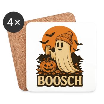 Ghost Busch Halloween Boosch effrayant Costume Tee - Dessous de verre (lot de 4) - blanc - Devant