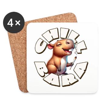 Capybara Chill Bara - Coasters (set of 4) - white - Front