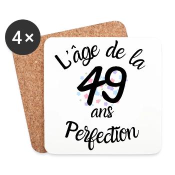 49 years old, the age of perfection - Coasters (set of 4) - white - Front