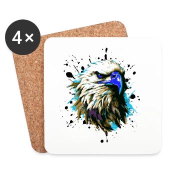 Animal à tête d’aigle - Dessous de verre (lot de 4) - blanc - Devant