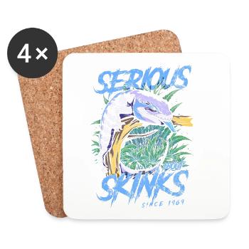 S’intéresse sérieusement aux scinques à langue bleue depuis 1969 - Dessous de verre (lot de 4) - blanc - Devant
