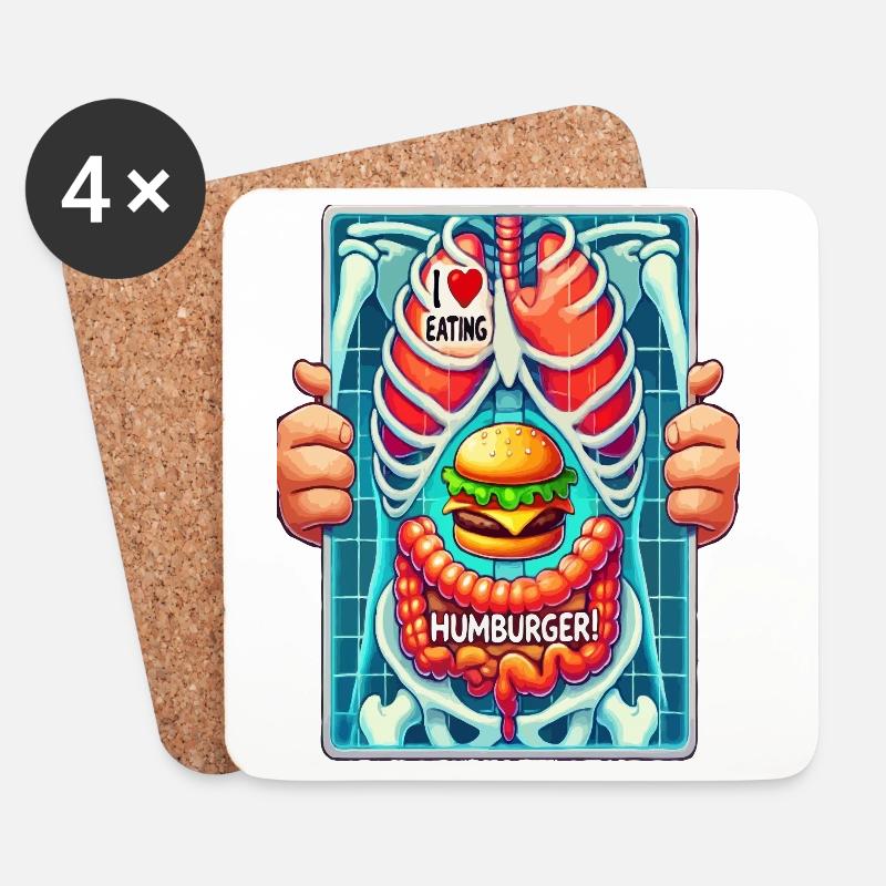 Ich liebe Hamburger - Untersetzer (4er-Set) - Weiß