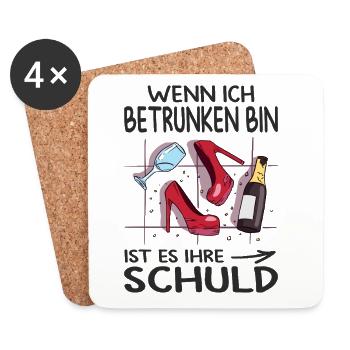 Beste Freundin Geschenk Partnerlook Mädelsabend - Untersetzer (4er-Set) - Weiß - Vorne