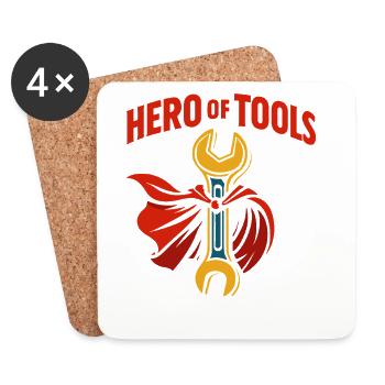 Held Der Werkzeuge lustiger Handwerker Humor - Untersetzer (4er-Set) - Weiß - Vorne