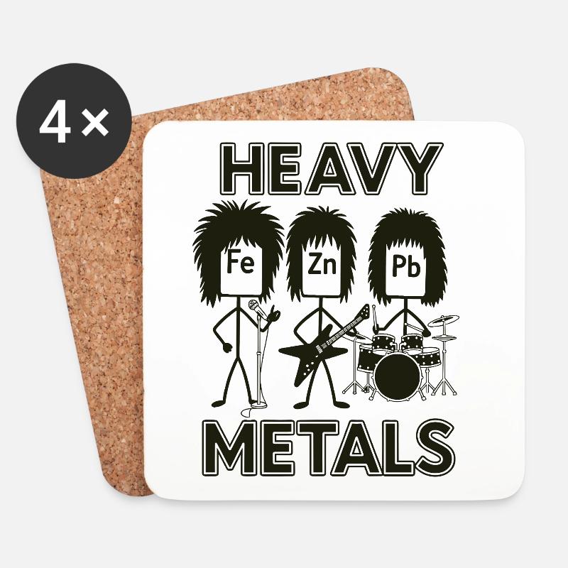 Schwermetaller Banddesign mit Elementen - Untersetzer (4er-Set) - Weiß