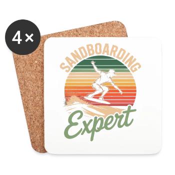 Retro Sunset Sandboarder Expert Summer - Coasters (set of 4) - white - Front