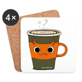 Basic Witch Brew | Funny Demon Coffee Mug - Coasters (set of 4) - white - Front