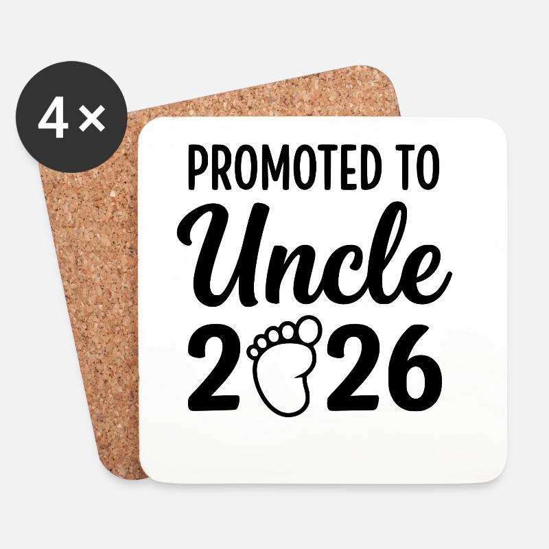 Promoted To Uncle 2026 - Untersetzer (4er-Set) - Weiß