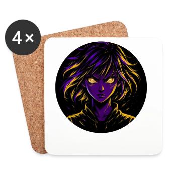 Illustration d’héroïne mystique - Dessous de verre (lot de 4) - blanc - Devant