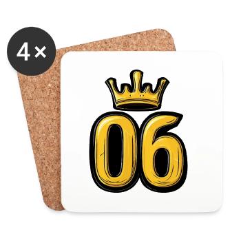 Couronne à 6 chiffres - Dessous de verre (lot de 4) - blanc - Devant