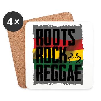 Roots Rock Reggae Design - Untersetzer (4er-Set) - Weiß - Vorne