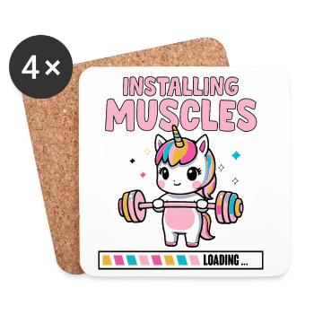 Unicorn Musculation Motivante - Dessous de verre (lot de 4) - blanc - Devant