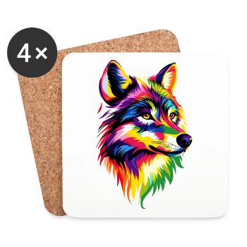 Wolf Love Wolves Wolf Pack Wolfhound Wild Wolf - Coasters (set of 4) - white - Front